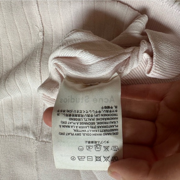 ACNE STUDIOS ISSY RIB PALE PINK TOP - XS - Picture 8 of 13